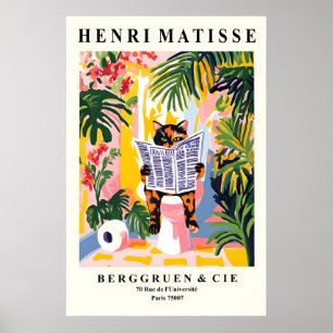 Tortoiseshell Cat on a Toilet Print - Matisse