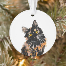 AC-41CB Tortoiseshell Maine Coon Cat Christmas Tree Bauble Decoration Gift 