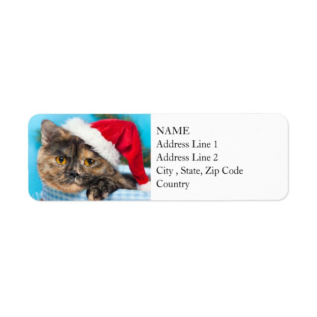 Tortoiseshell Cat Purr-fect Holiday Season Label (Front)