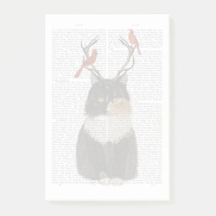 Tortoiseshell Cat with Antlers and Red Birds Post-it Notes
