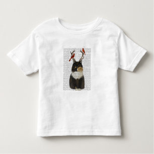 Tortoiseshell Cat with Antlers and Red Birds Toddler T-shirt