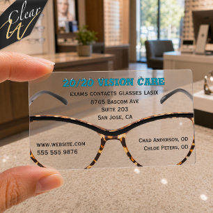 Tortoiseshell Eyeglasses Vision Care Clear Business Cards