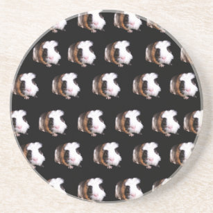 Tortoiseshell Guinea Pig Pattern, Sandstone Coaster