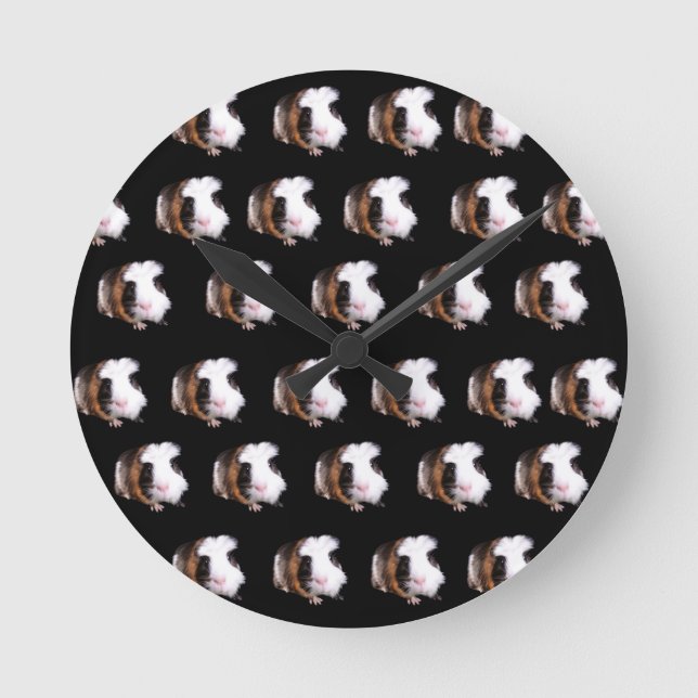 Tortoiseshell Guinea Pigs Medium Wall Clock. Round Clock (Front)