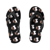 Tortoiseshell Guinea Pigs Pattern, Kid's Flip Flops Tortoiseshell Guinea Pigs Pattern, Kid's Flip Flops