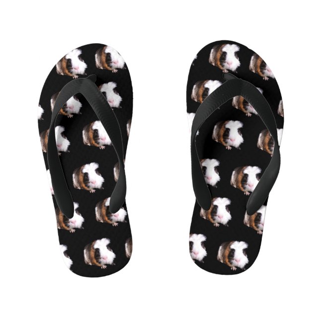 Tortoiseshell Guinea Pigs Pattern, Kid's Flip Flops (Footbed)
