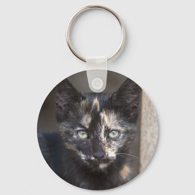 Tortoiseshell Kitten Keychain (Front)