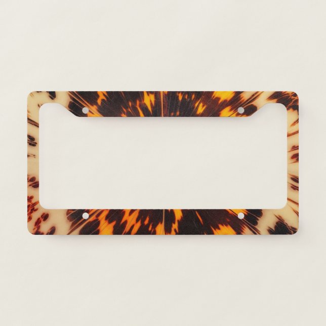 Tortoiseshell Pattern Chic Car License Plate Frame (Front)
