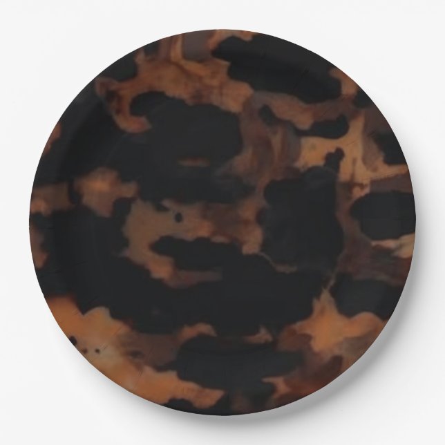 Tortoiseshell Seamless Pattern, Chic TortoiseShell Paper Plates (Front)