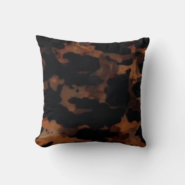 Tortoiseshell Seamless Pattern, Chic TortoiseShell Throw Pillow (Front)