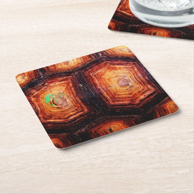 Tortoiseshell Square Paper Coaster (Angled)