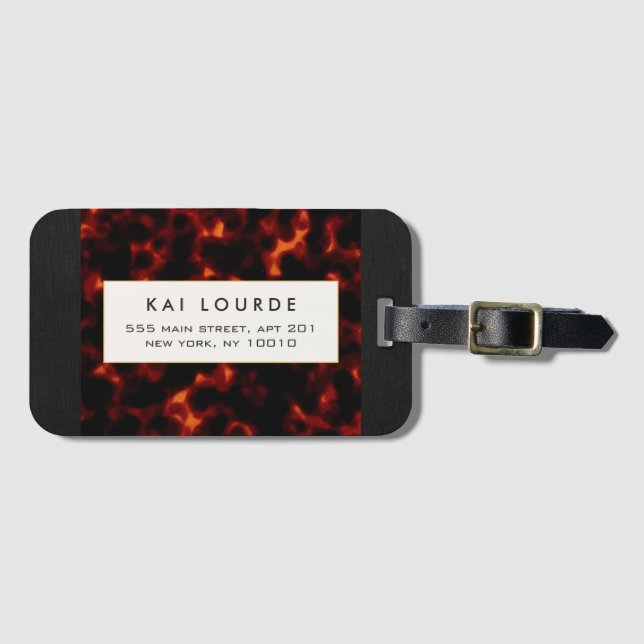 Tortoiseshell  Stylish Chic Luggage Tag (Front Horizontal)