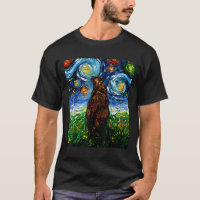 Tortoiseshell Tortie Starry Night Kitty Cat Art By