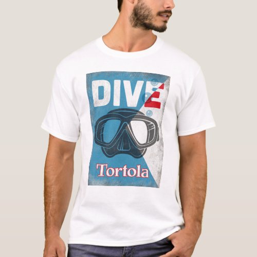Tortola Vintage Scuba Diving Mask T_Shirt