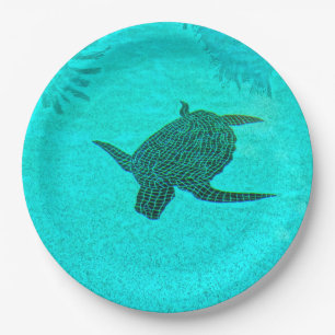 Tortuga Turtle Mosaic on Sanibel Island Florida Paper Plates