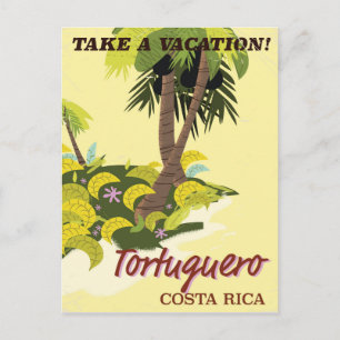 Tortuguero, Costa Rica vintage travel poster Postcard