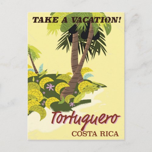 Tortuguero Costa Rica vintage travel poster Postcard
