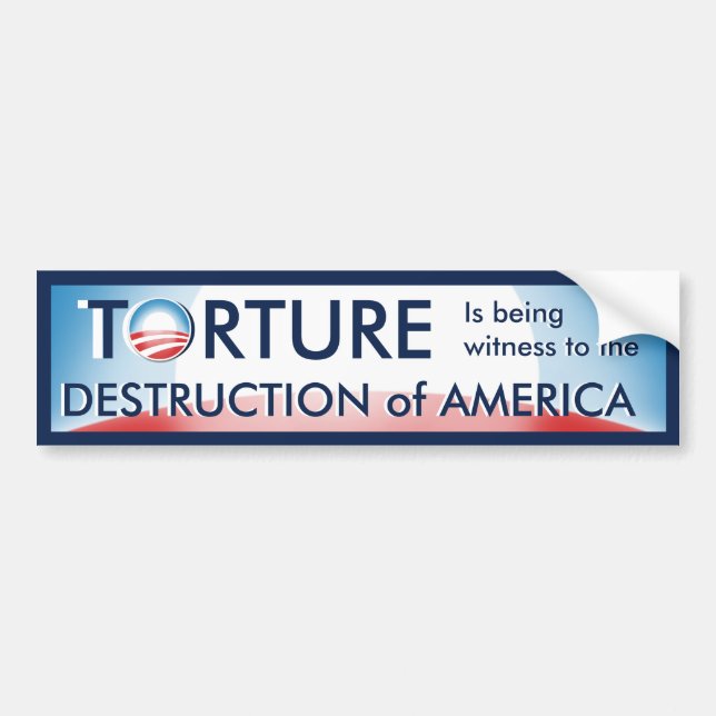Torture is Destruction of America Bumper Sticker (Front)