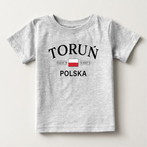 Torun Polska Poland Polish Coordinates Baby T_Shirt
