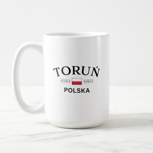 Torun Polska Poland Polish Coordinates Coffee Mug
