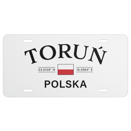 Torun Polska Poland Polish Coordinates License Plate