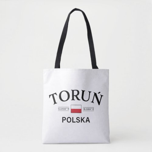 Torun Polska Poland Polish Coordinates Tote Bag