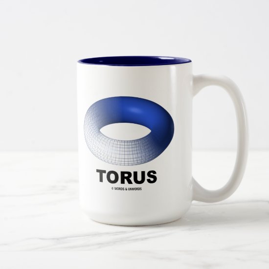 Torus (Blue Toroid Topology) Two-Tone Coffee Mug