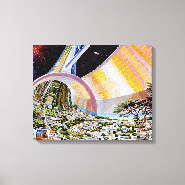 Torus Space Station Habitat Colony Artist Concept Canvas Print (Front)