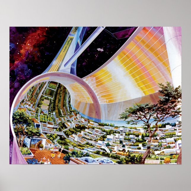 Torus Space Station Habitat Colony Artist Concept Poster (Front)