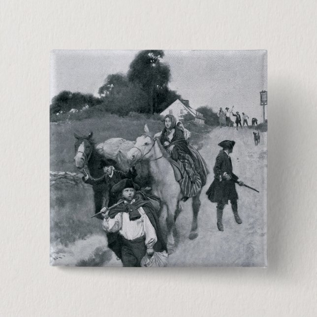 Tory Refugees on Their Way to Canada Pinback Button (Front)