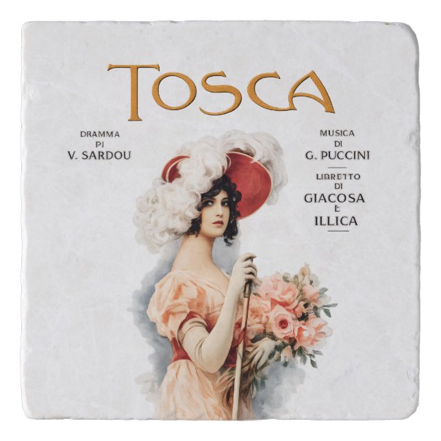 Tosca Opera Vintage - Puccini Opera Poster Design Trivet (Front)