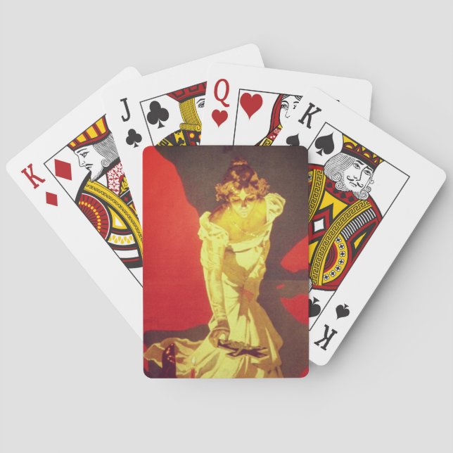 Tosca original poster, detail (Giacomo Puccini) Poker Cards (Back)
