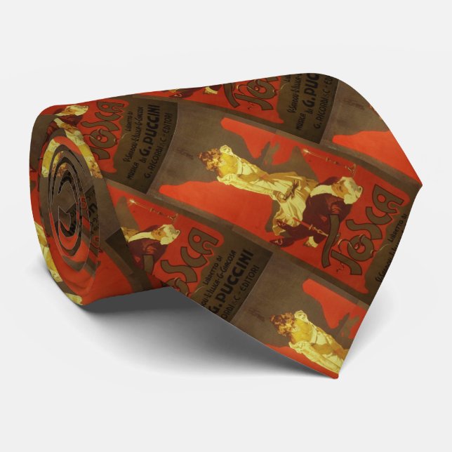 Tosca original poster (Giacomo Puccini) Neck Tie (Rolled)