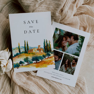 Toscana Landscape Italian Wedding Save The Date