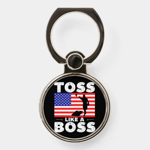 Toss like a boss _ funny cornhole phone ring stand