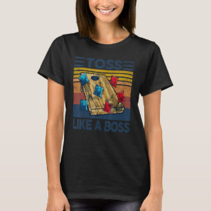 Toss Like A Boss Vintage Hitting Holes Cornhole T-Shirt