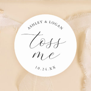 Toss Me Petal Toss Confetti Favor Classic Round Sticker