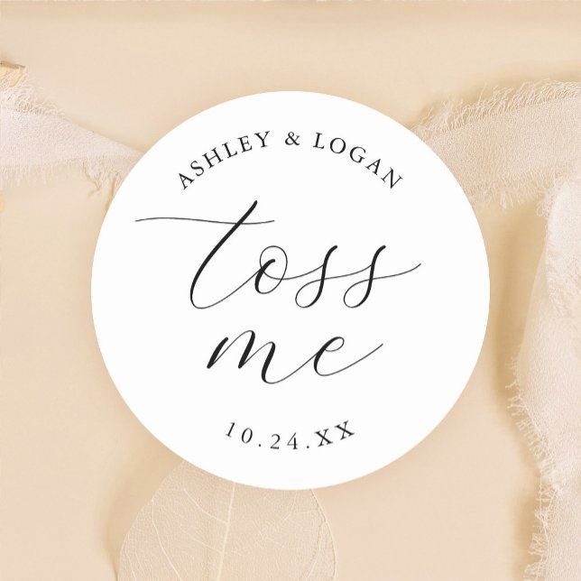 Toss Me Petal Toss Confetti Favor Classic Round Sticker (Creator Uploaded)