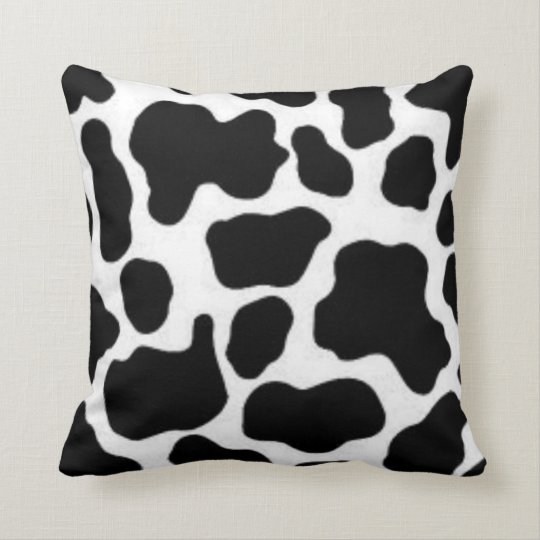 black cow hide pillow