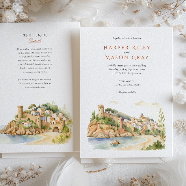 Tossa de Mar Spain Wedding Invite (Creator Uploaded)