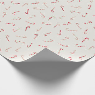 Tossed Candy Canes red and White Modern Christmas Wrapping Paper