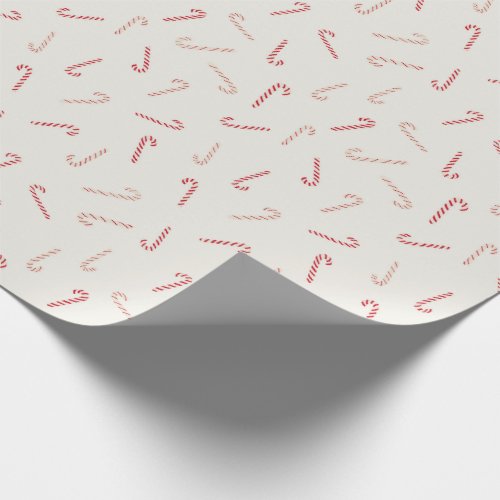 Tossed Candy Canes red and White Modern Christmas Wrapping Paper