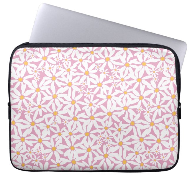 Tossed Daisy - Pink Electronics Bag (Front)