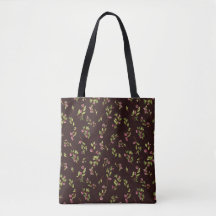 Tossed Floral Wildflowers on Chocolate Brown