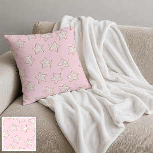 Tossed Frosted Sprinkle Star Cookies Throw Pillow