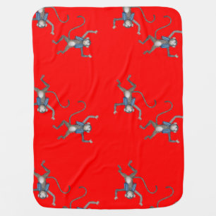 Tossed Monkeys Baby Blanket
