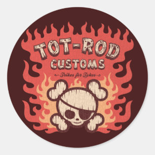 Tot Rod Customs Classic Round Sticker