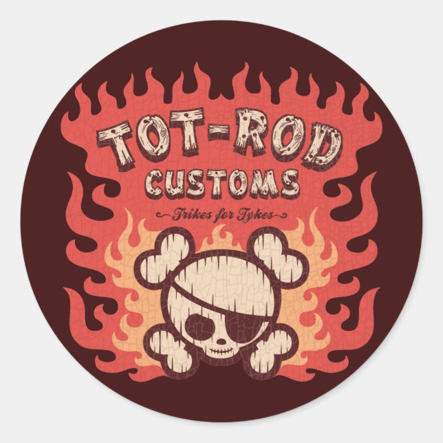 Tot Rod Customs Classic Round Sticker (Front)