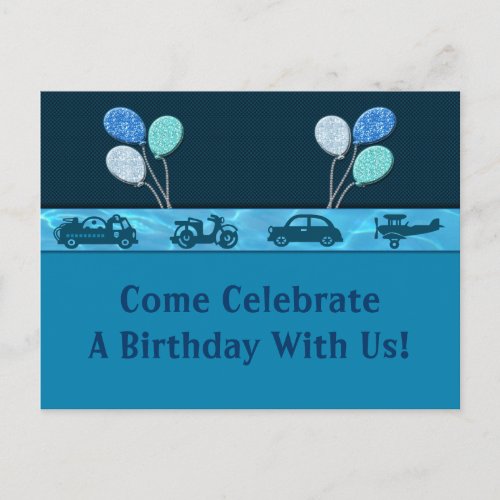 Total Birthday Boy In Blue Save The Date Announcement Postcard