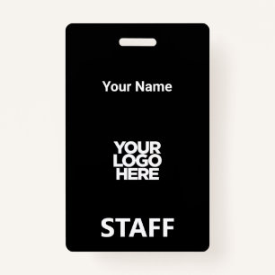 Total Black Employee Name Business Logo Qr Code Badge